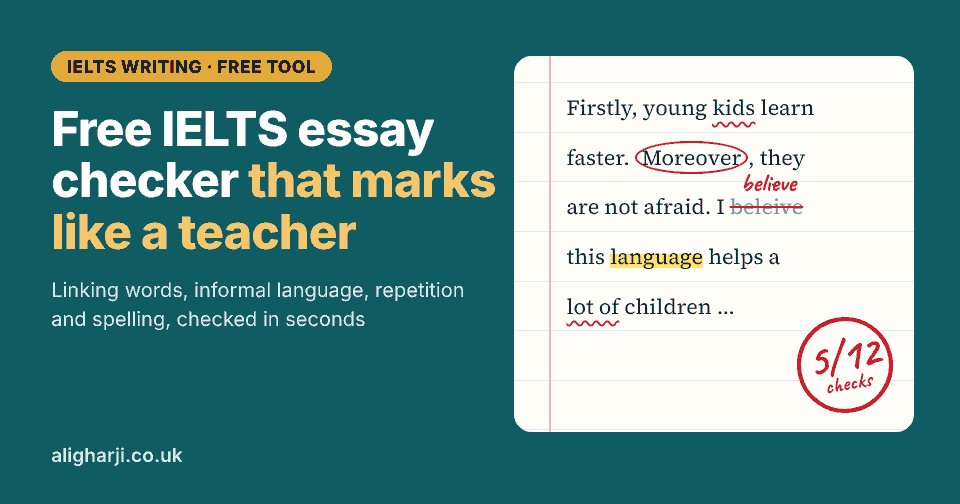 Free IELTS essay checker that marks your writing like a teacher