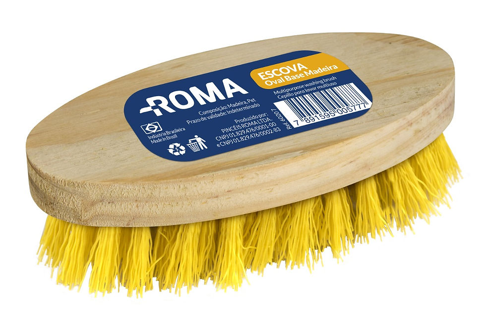 Escova Oval de Madeira Multiuso Nylon Roma
