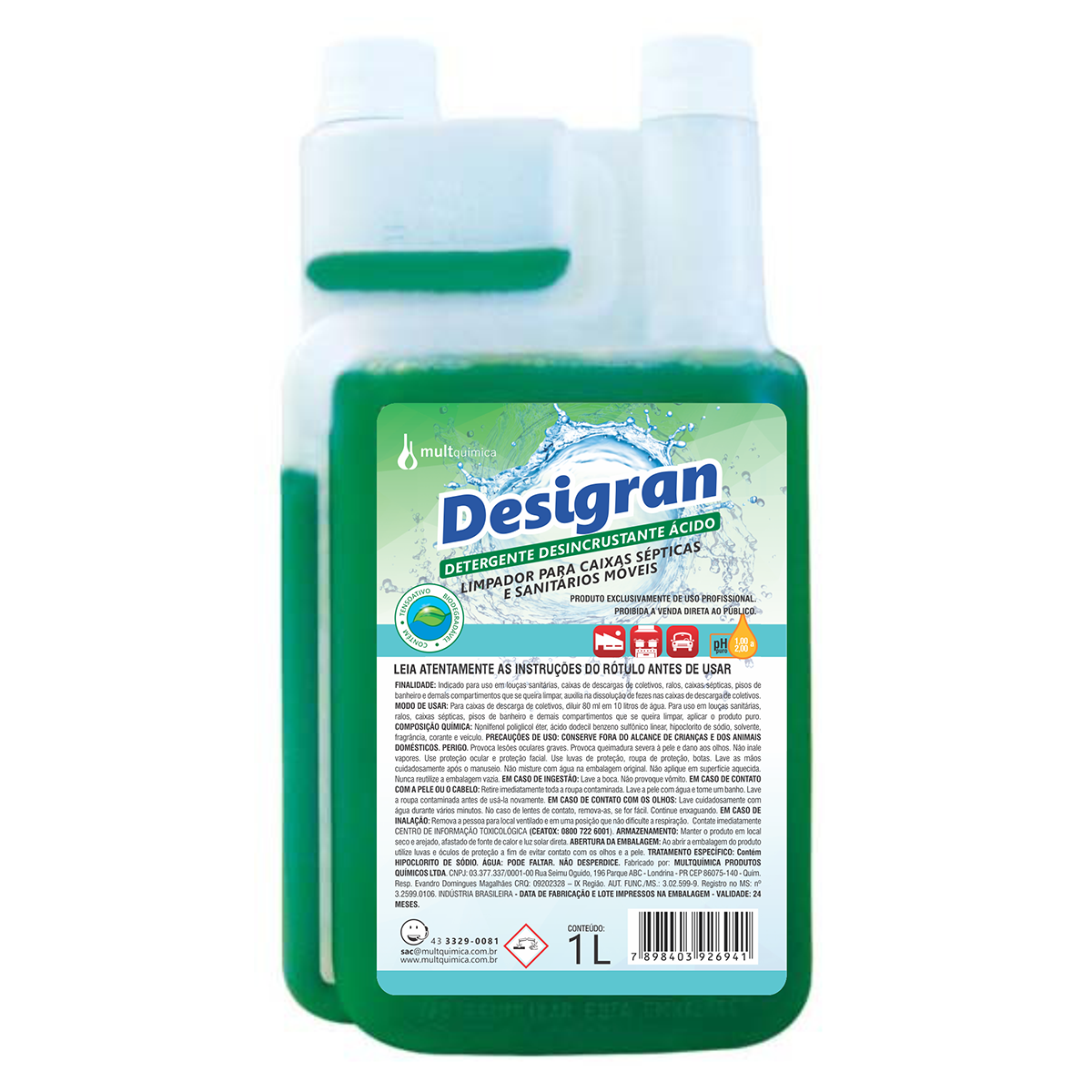 Desintegrador de Dejetos Multquimica Desigran  01 Litro