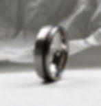 Titanium and Carbon Fibre Wedding Ring Matt Finish 7.00 mm. Comfort fit.