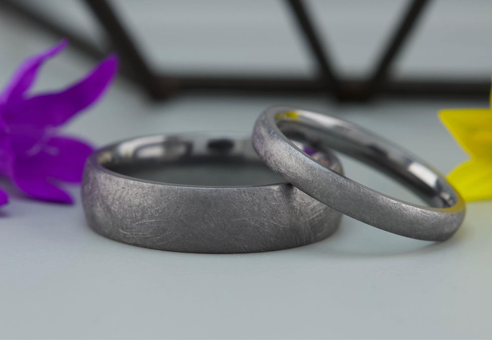 Thumbnail: Slim Tantalum Wedding Ring. Heavy matt finish. Comfort fit.