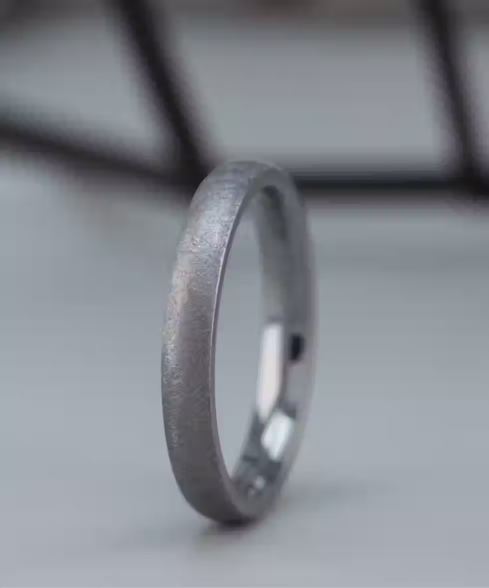 Thumbnail: Slim Tantalum Wedding Ring. Heavy matt finish. Comfort fit.