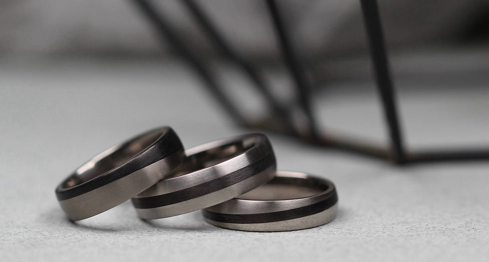 Thumbnail: Carbon Fibre Wedding Ring. Black wedding ring, 6 MM.
