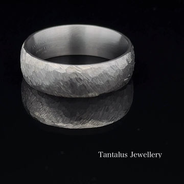 Thumbnail: Tantalum Wedding Ring, Faceted Effect Finish. Comfort fit.