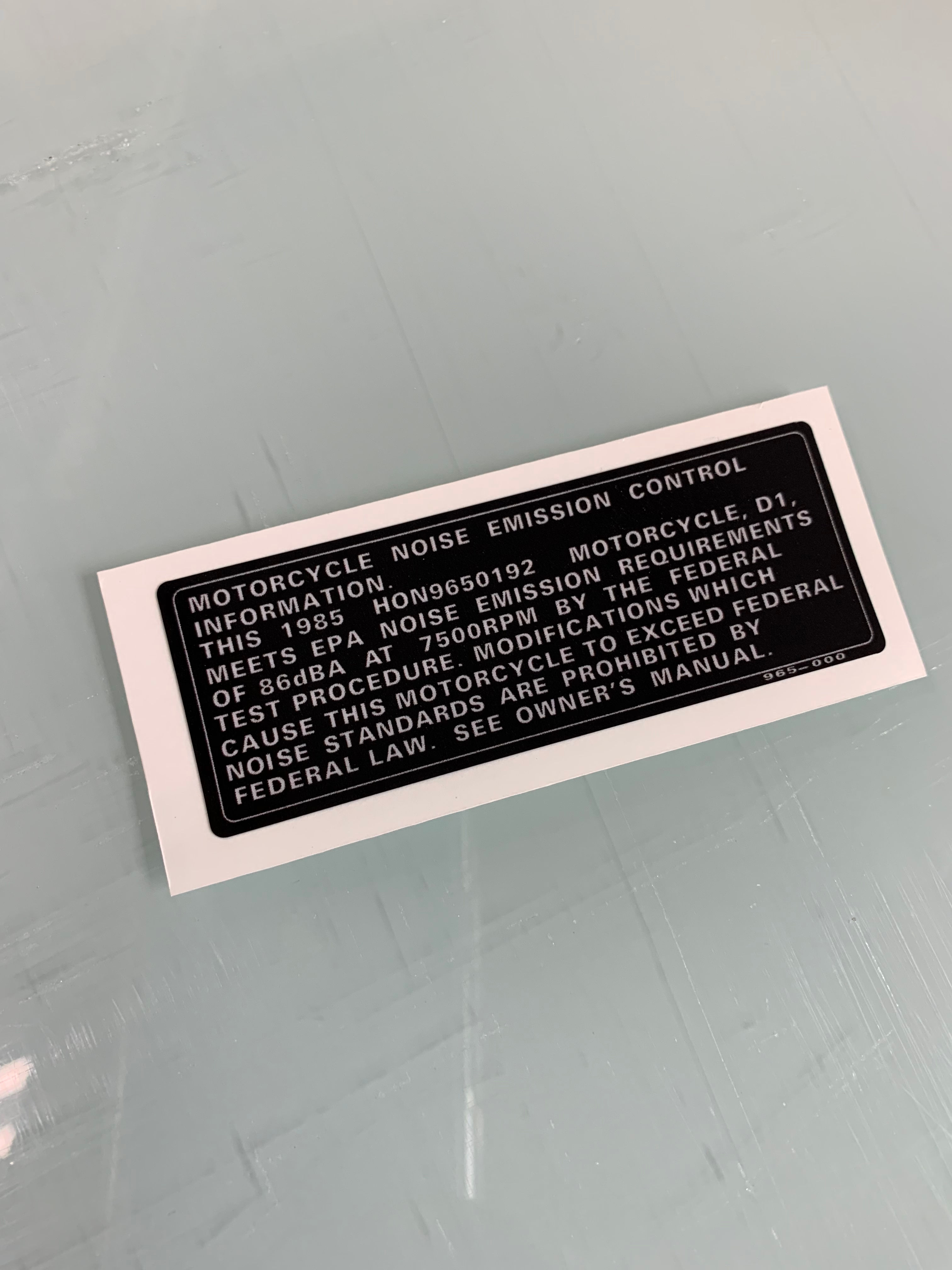 1984 ATC200X Emission Decal