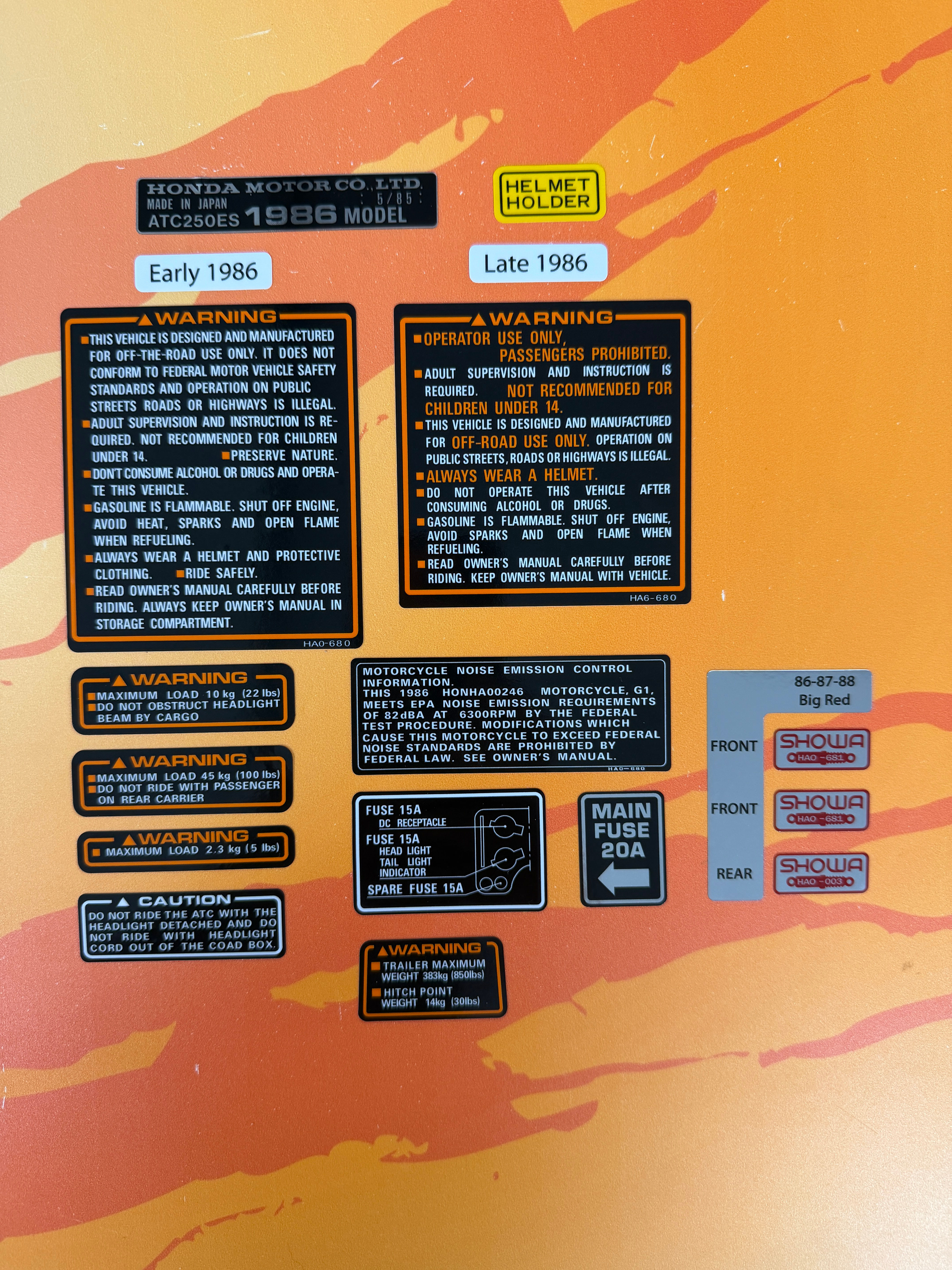 1986 Big Red Warning Kit