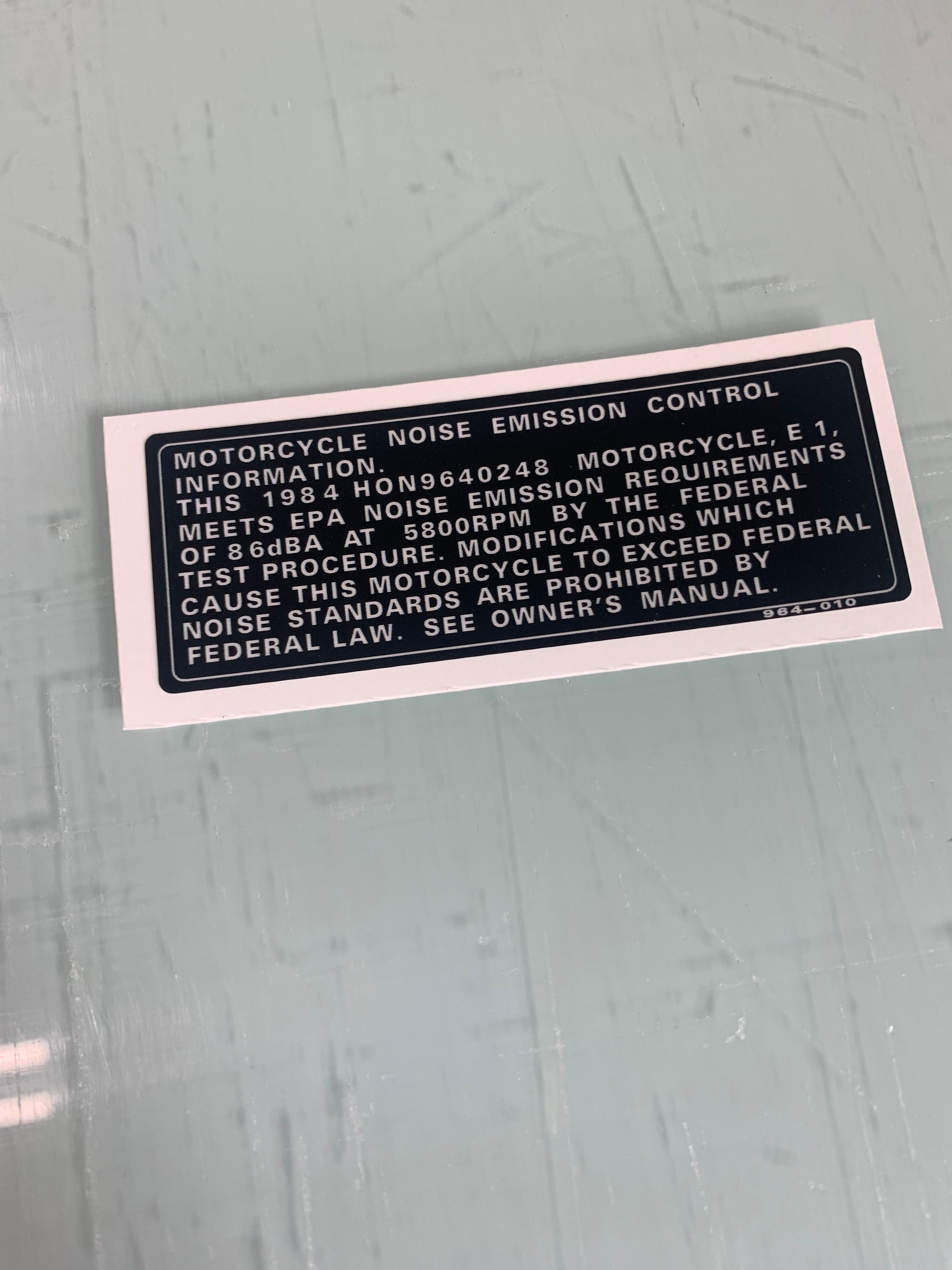 1984 ATC250R Emission