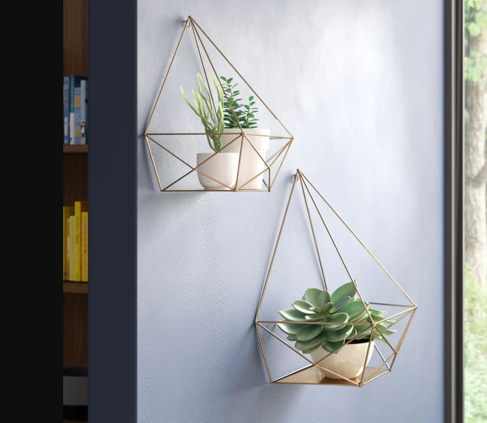 2 Piece Diamond Floating Wall Shelf