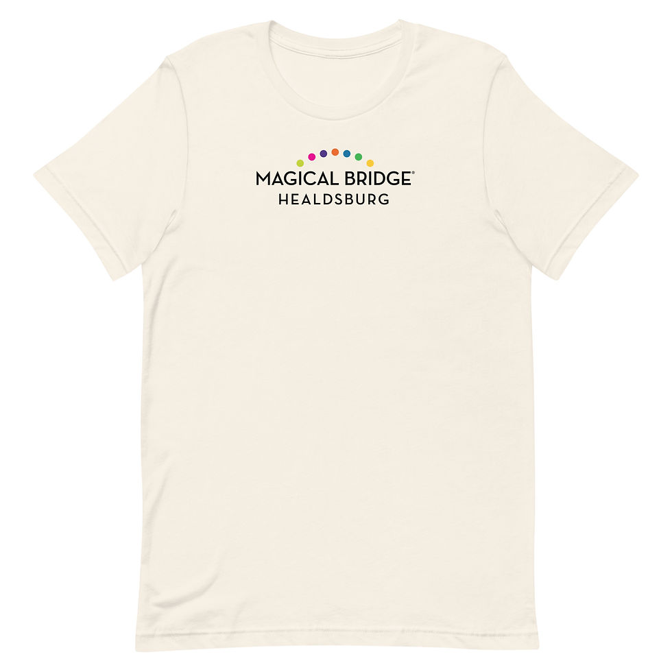 Thumbnail: Magical Bridge Healdsburg - Adult Light Colored Unisex t-shirt