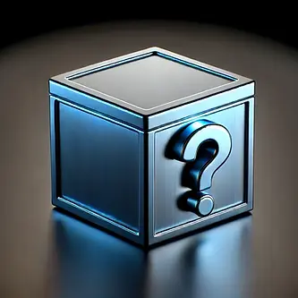 DALL·E 2024-08-08 21.37.42 - A 3D metallic blue box with a shiny, reflective surface, plac