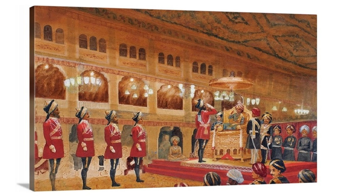 Dasara Darbar at Jaganmohan Palace, Mysore Painting on Canvas