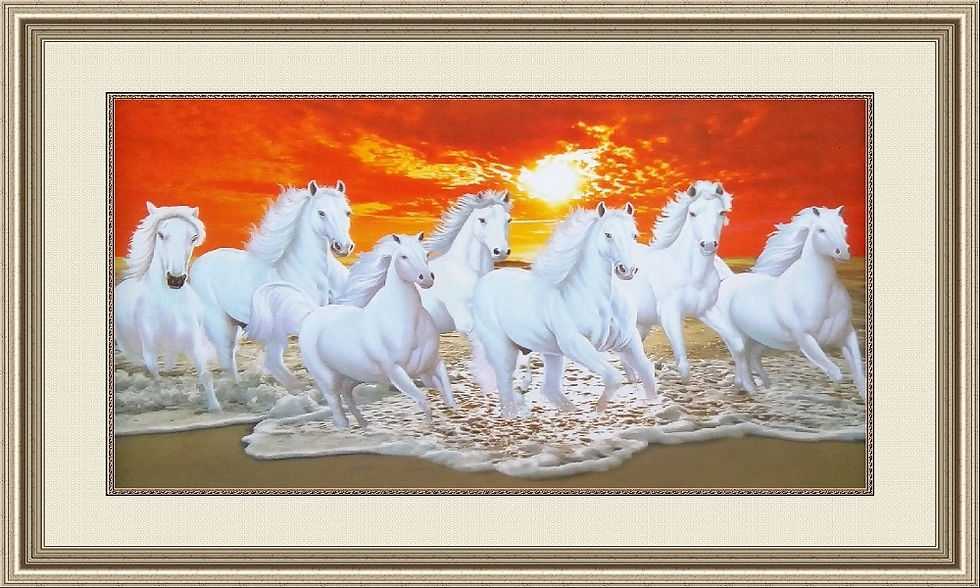 Thumbnail: Seven Horses Painting  red as per Vastu