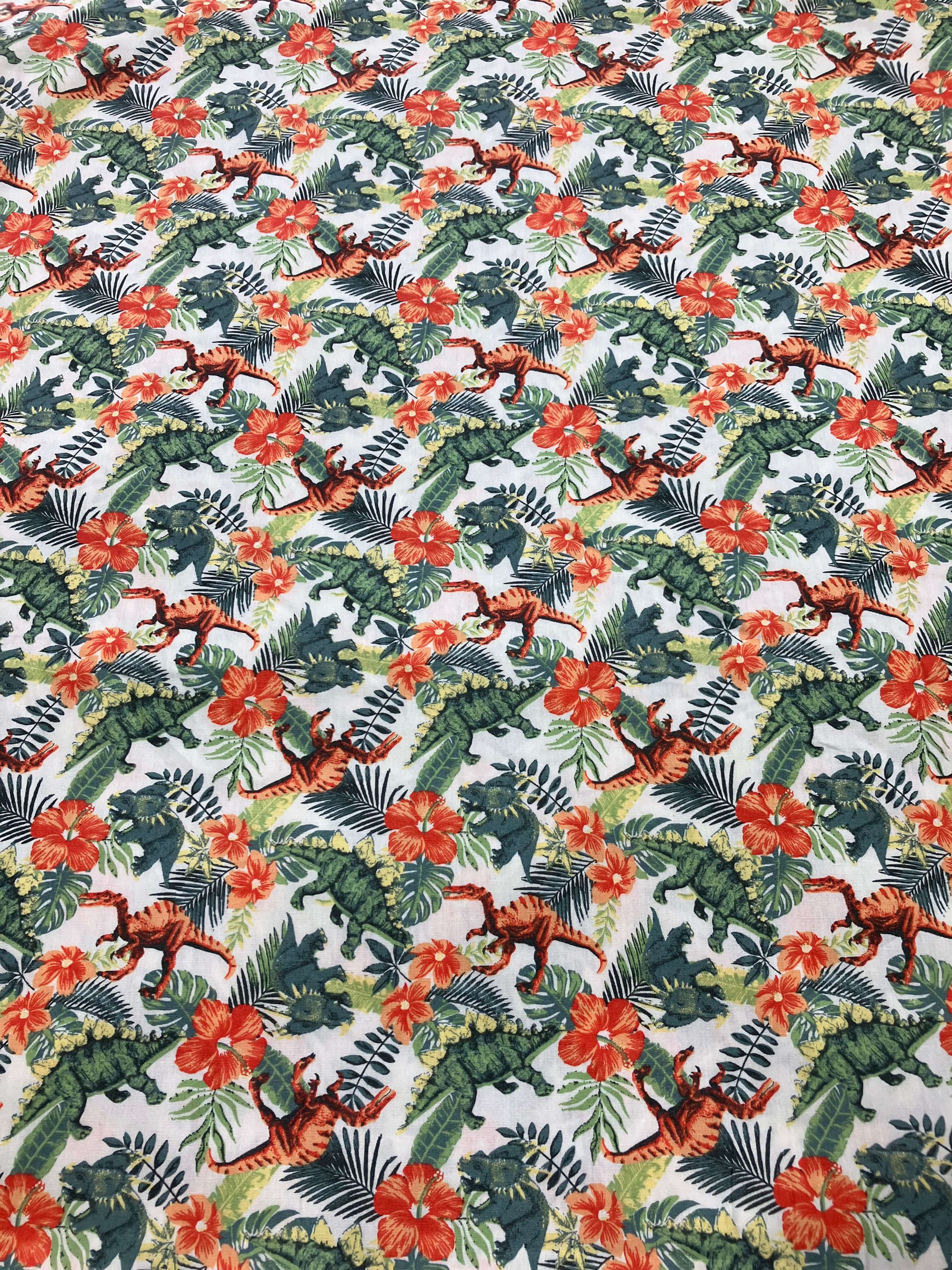 Dinosaur Cotton Fabric - Tissu en coton dinosaure - Asamani Fabrics