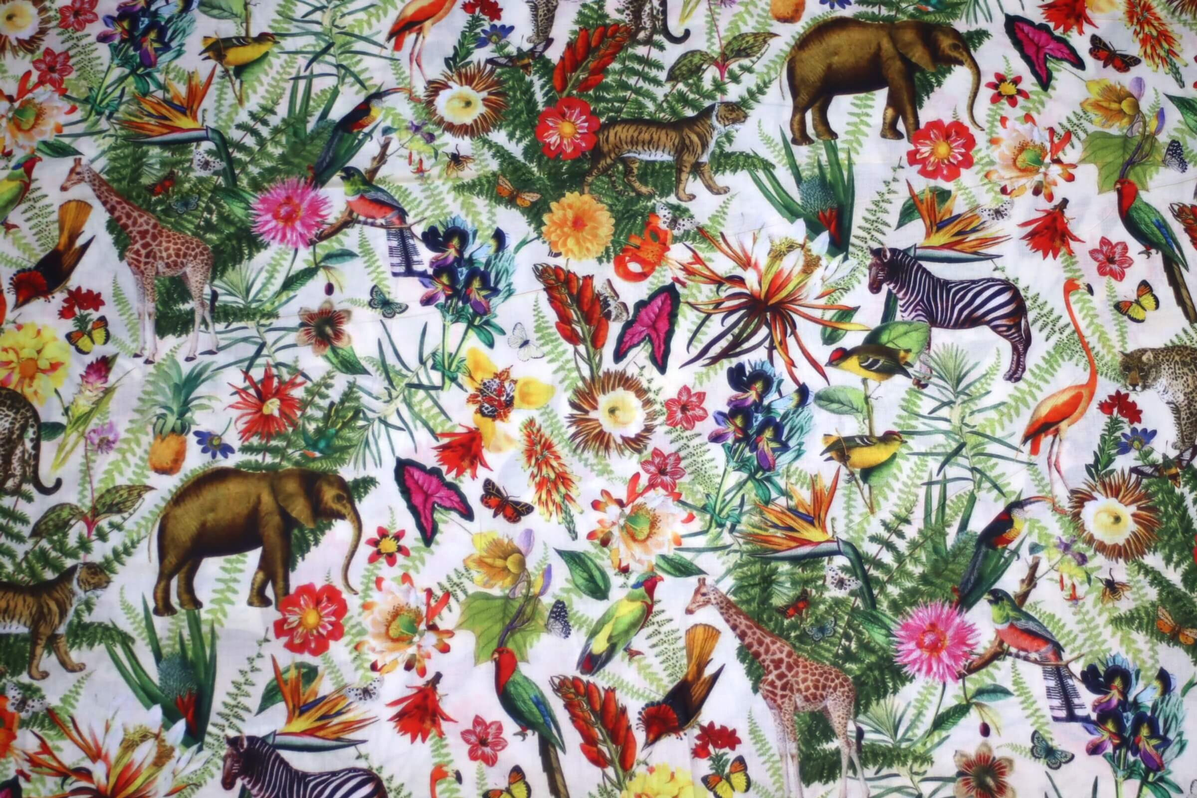 Jungle cotton fabric - tissu en coton jungle