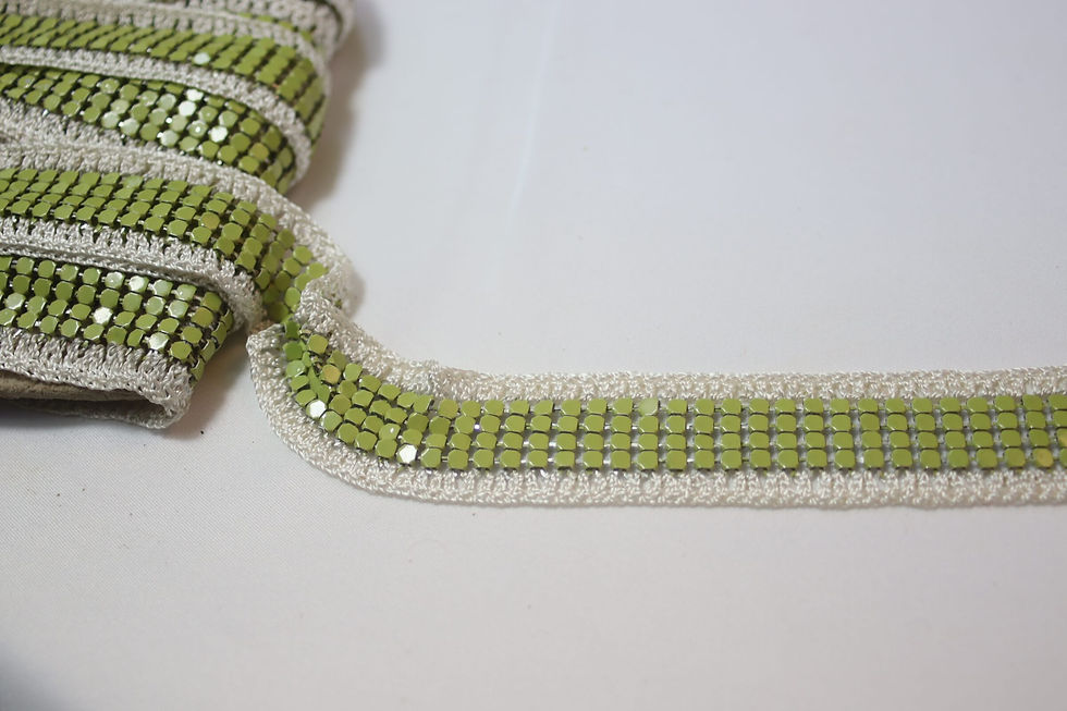 Green Square Trim - Garniture carrée verte - Asamani Fabrics