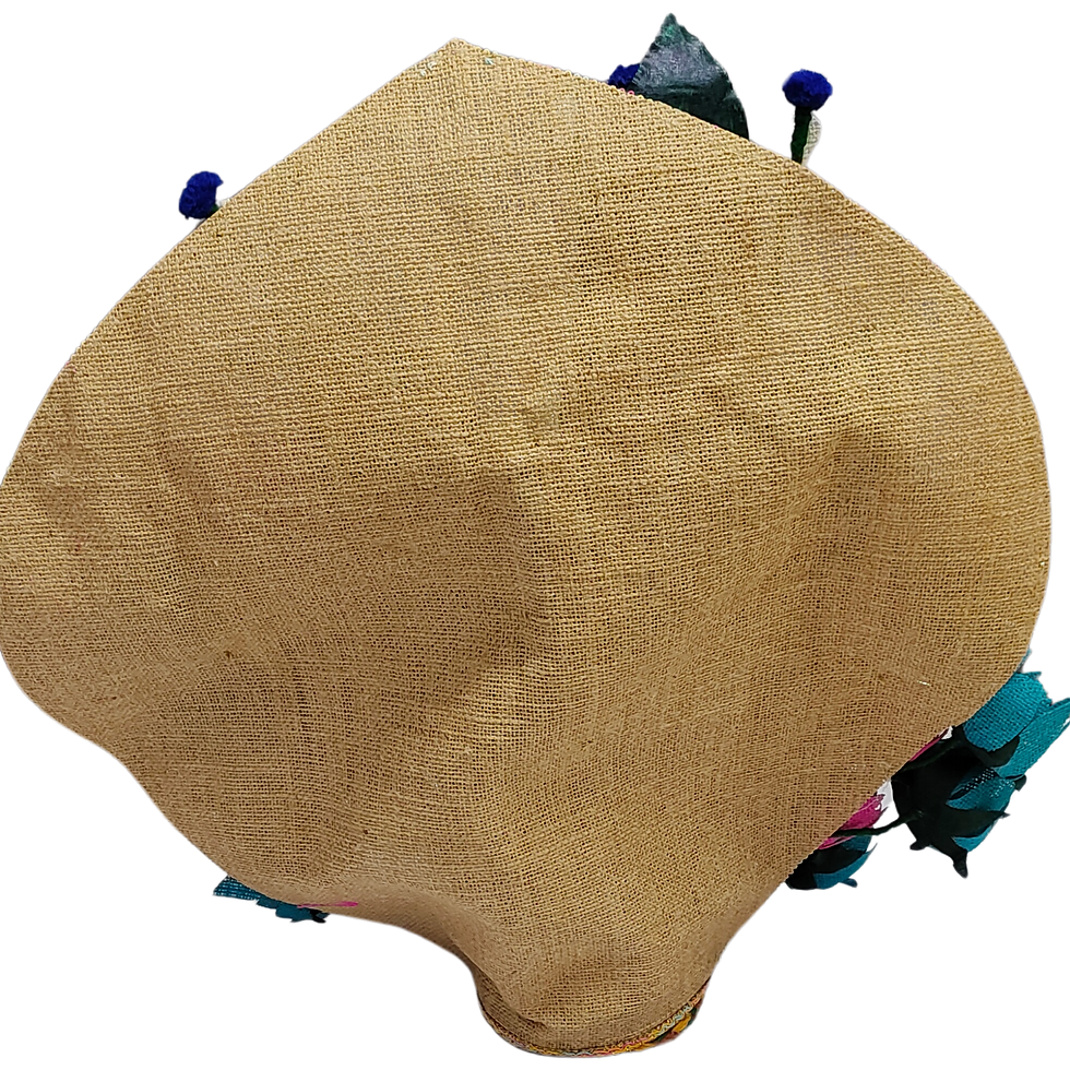 Thumbnail: Jute Flowers Bouquet with Lotus Flowers (multi-colour)
