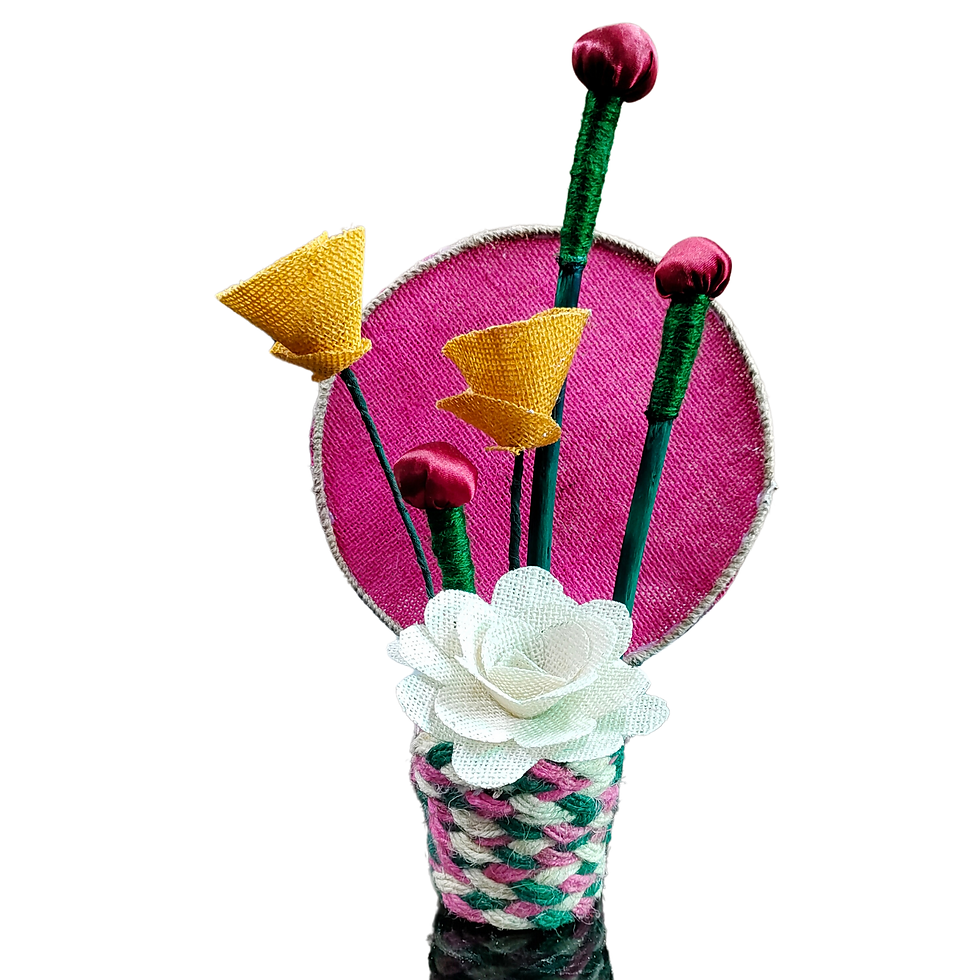 Jute Flowers Handmade Sustainable Bud Circle Stand Bouquet