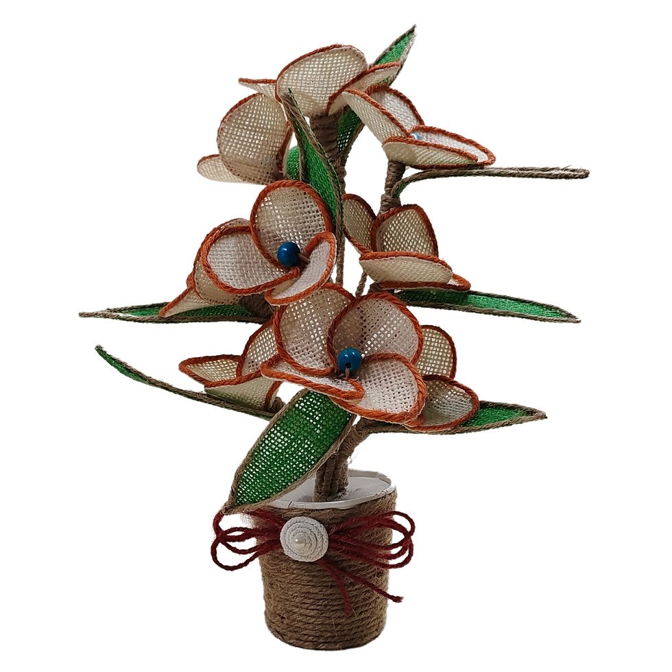 Handmade Jute Flower Pot (10 Flowers)