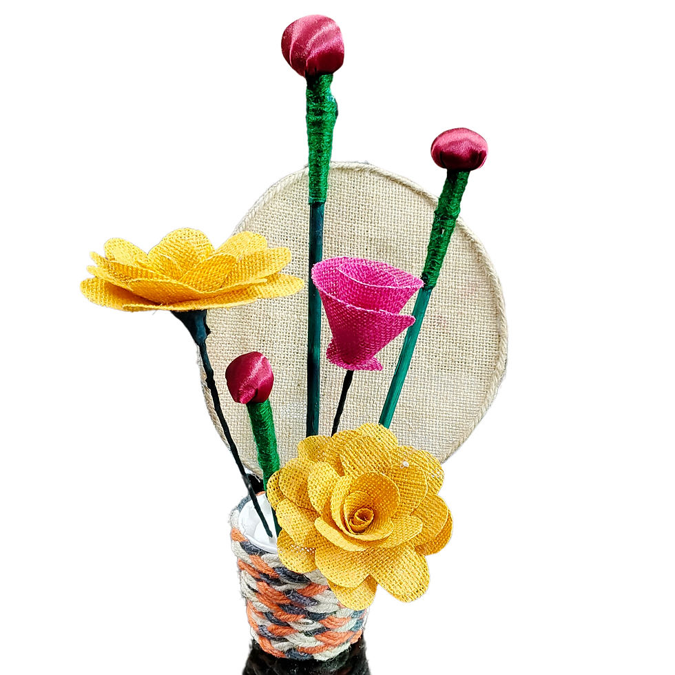 Jute Flower Handmade Sustainable Bud Circle Flower Stand Bouquet