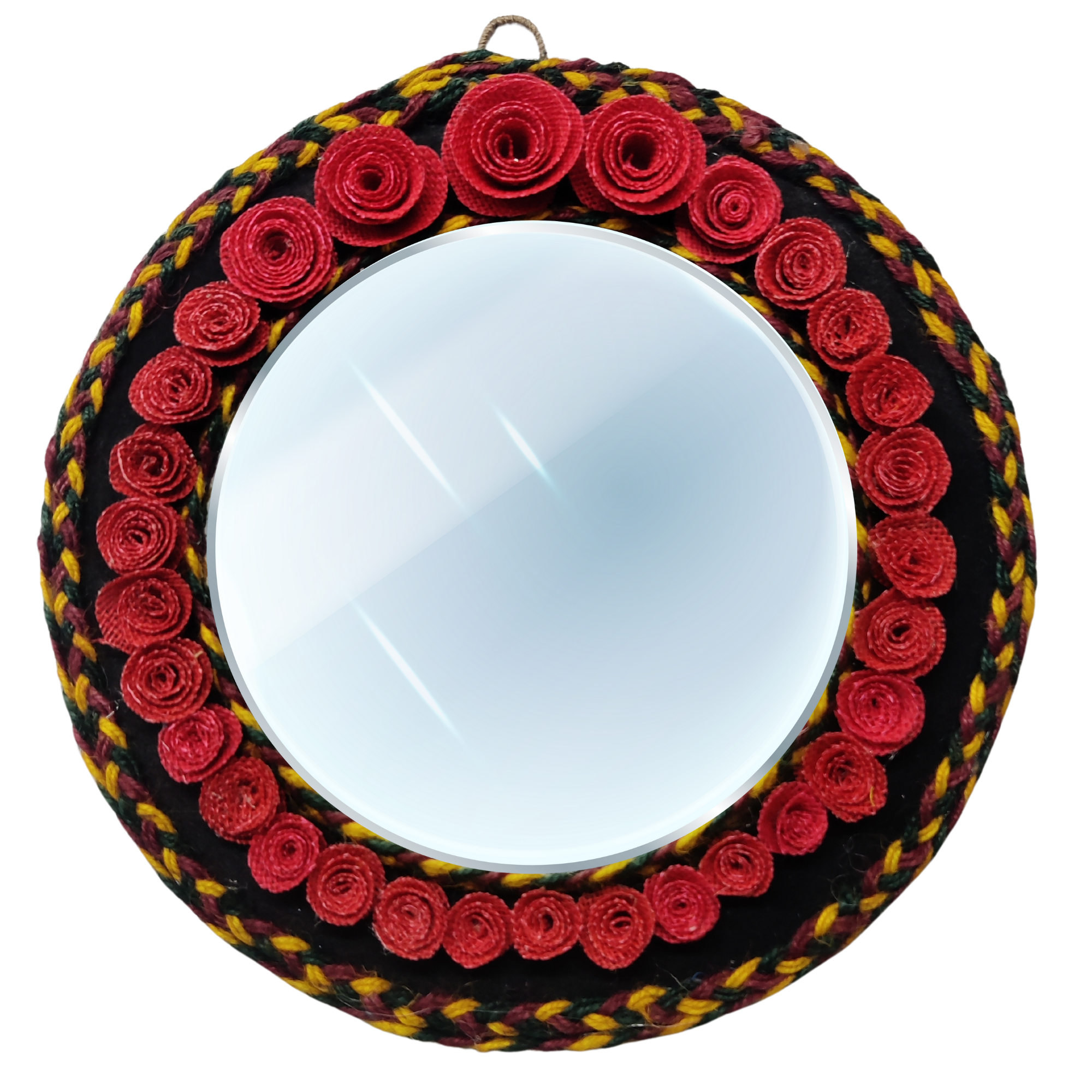 Handmade Jute Design Hanging Face Mirror