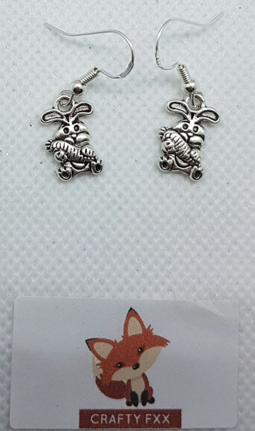 Thumbnail: Easter Rabbit Bunny earrings with carrot!
