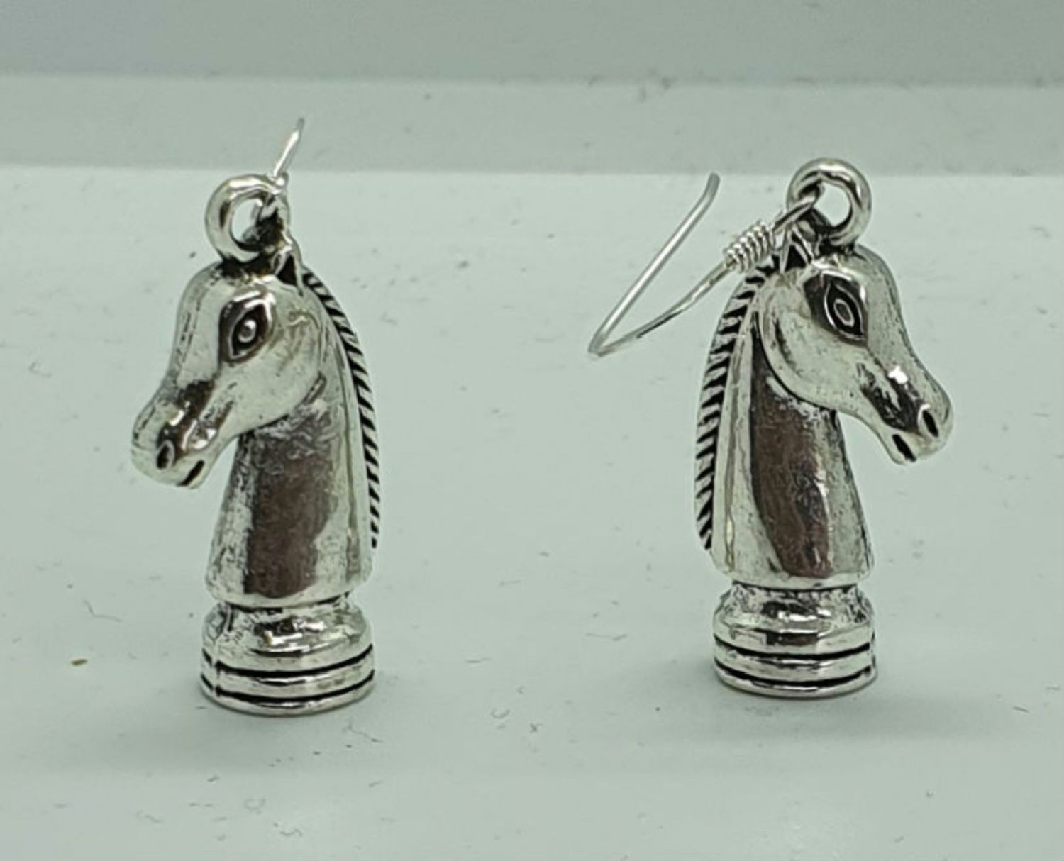 Knight chess piece earrings