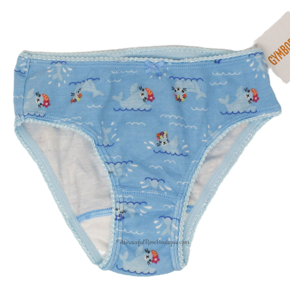 underwear blue seal print front view