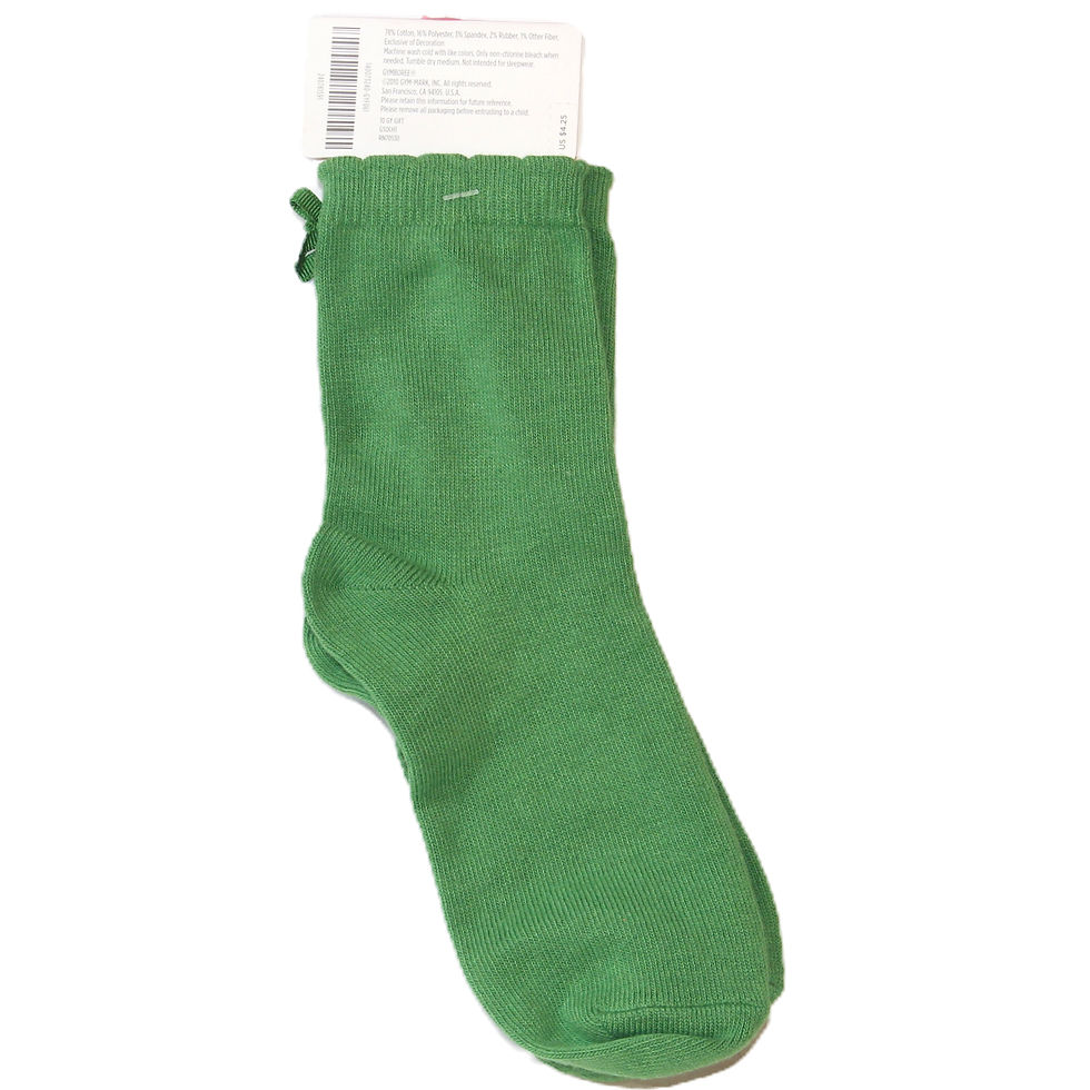 fresh green bow socks back