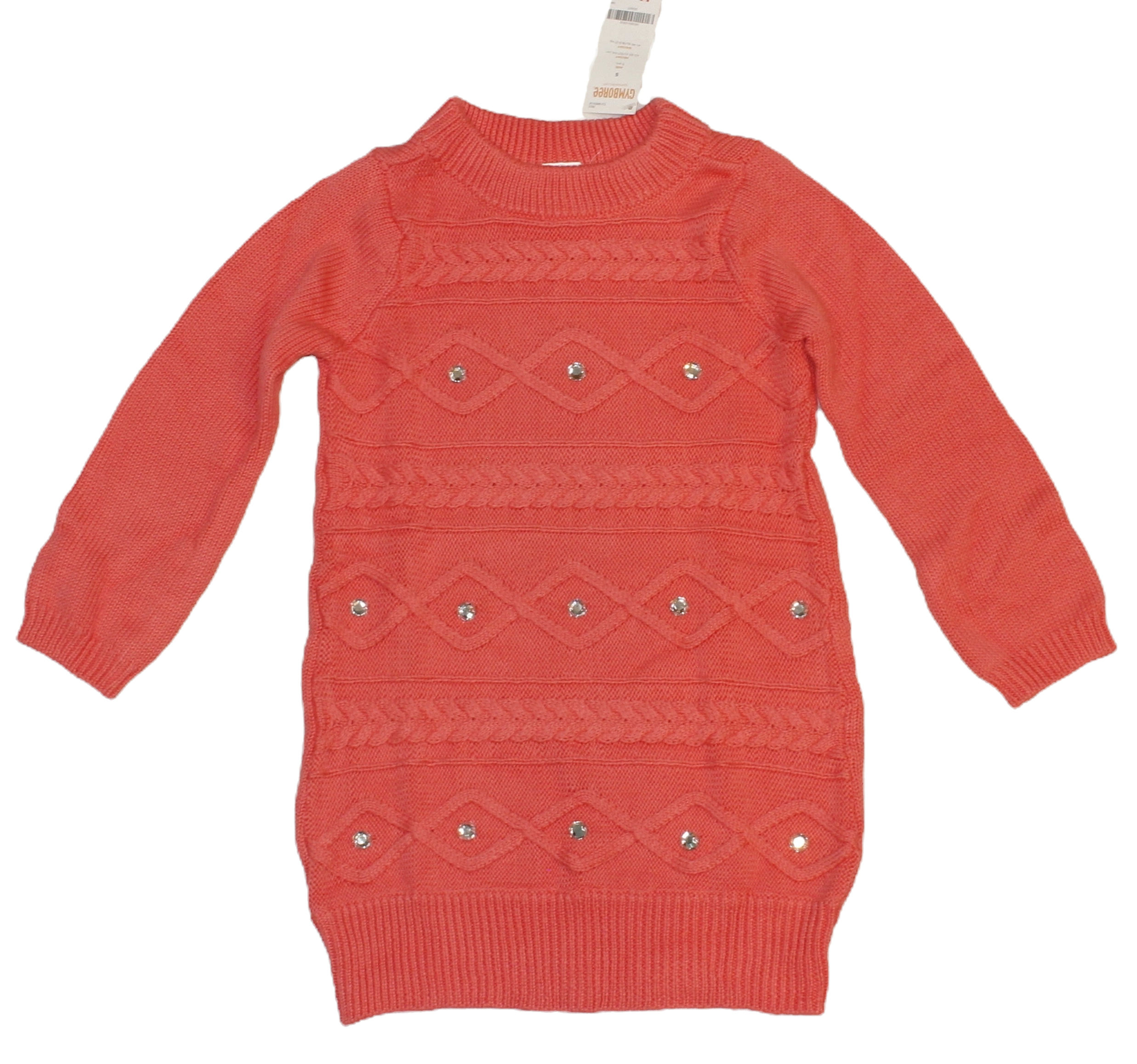 coral sweater dress front