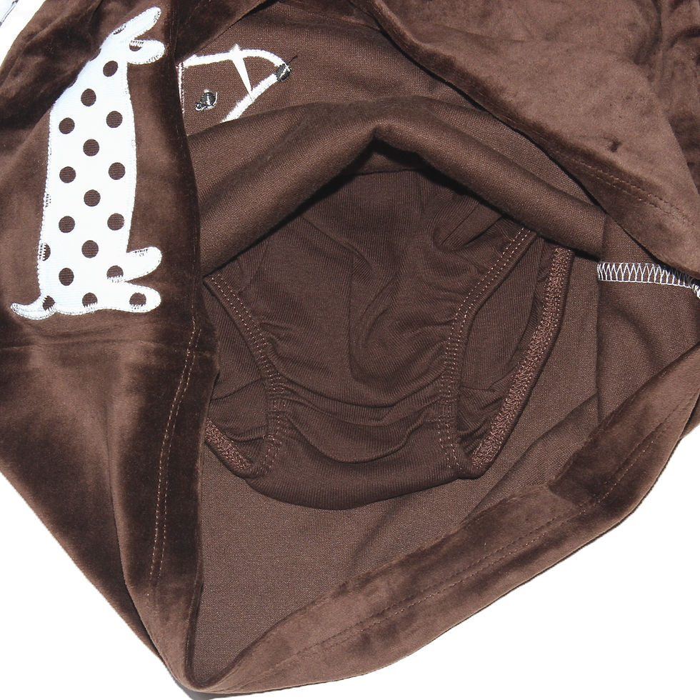 Thumbnail: brown puppy hem velour dress bloomers