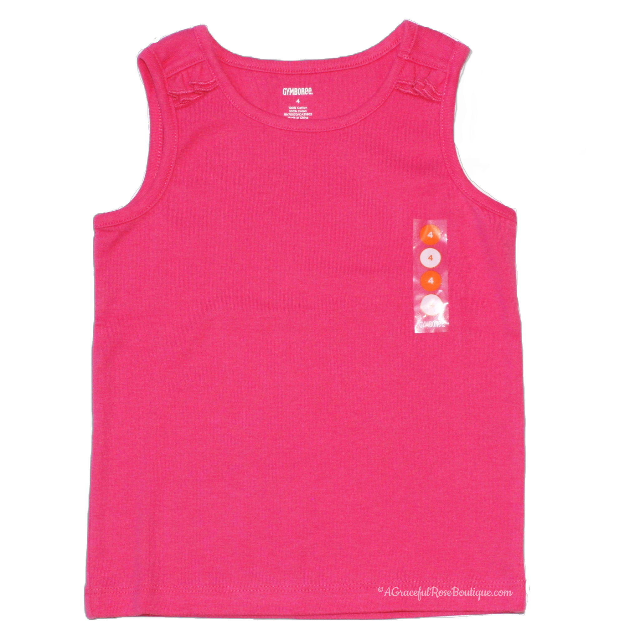bright pink basic tank top front view