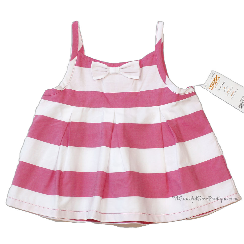 pink striped swing top front view