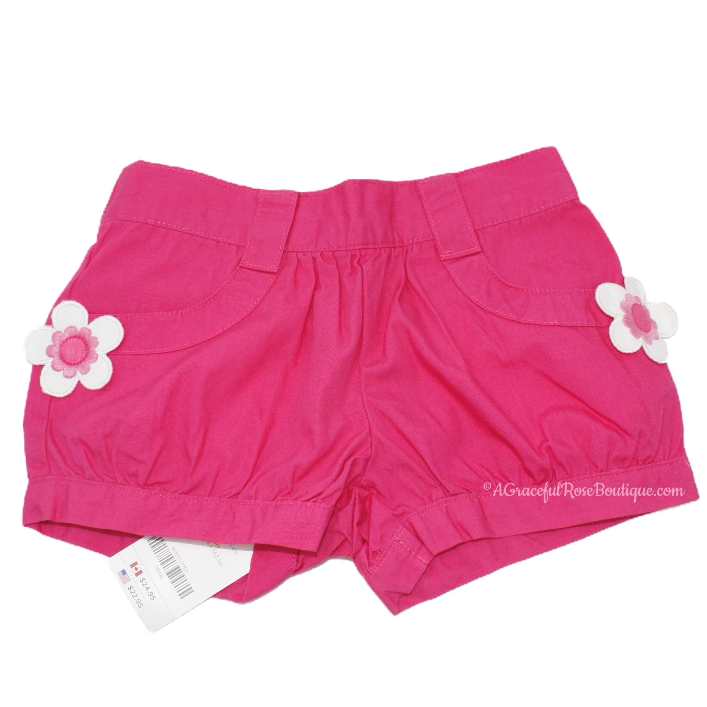 bright magenta pink bubble shorts front view