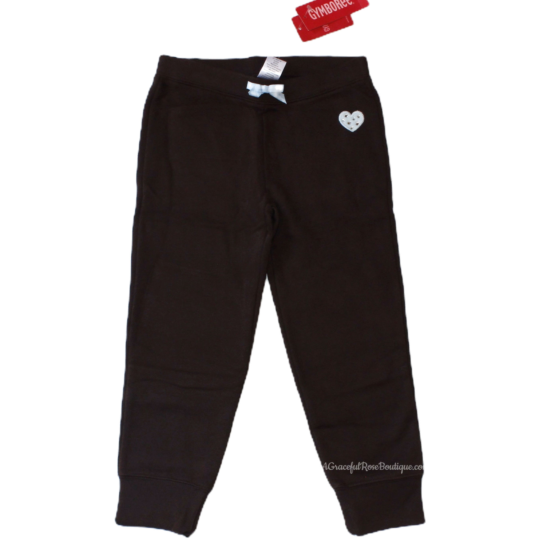 brown fleece crop pants front view