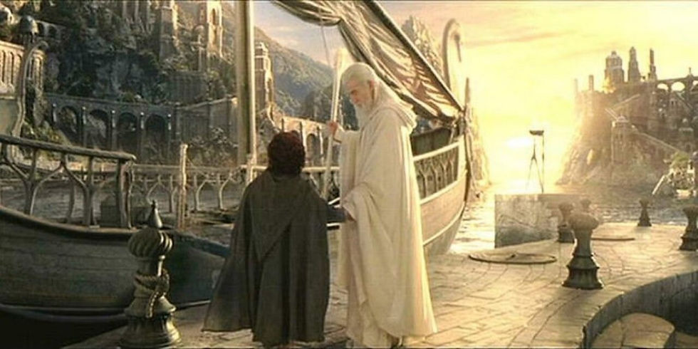 Partida para Valinor, representada no filme O Senhor dos Anéis: O Retorno do Rei, de 2003