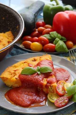 Pecena Palenta S Domacim Kefirom I Povrcem Baked Polenta With Homemade Kefir And Vegetables