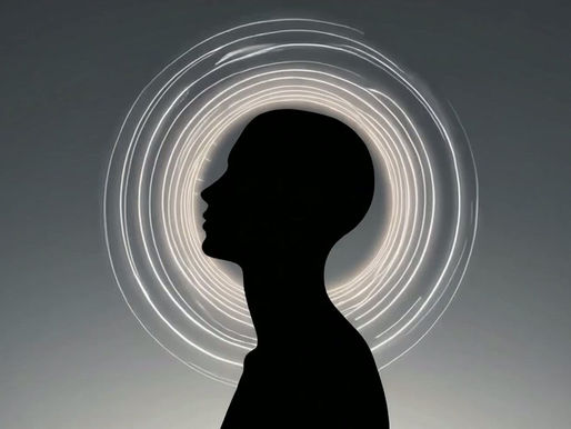   Ilustração conceitual minimalista de uma mente presa em um ciclo de pensamentos repetitivos reforçando o condicionamento psicológico.