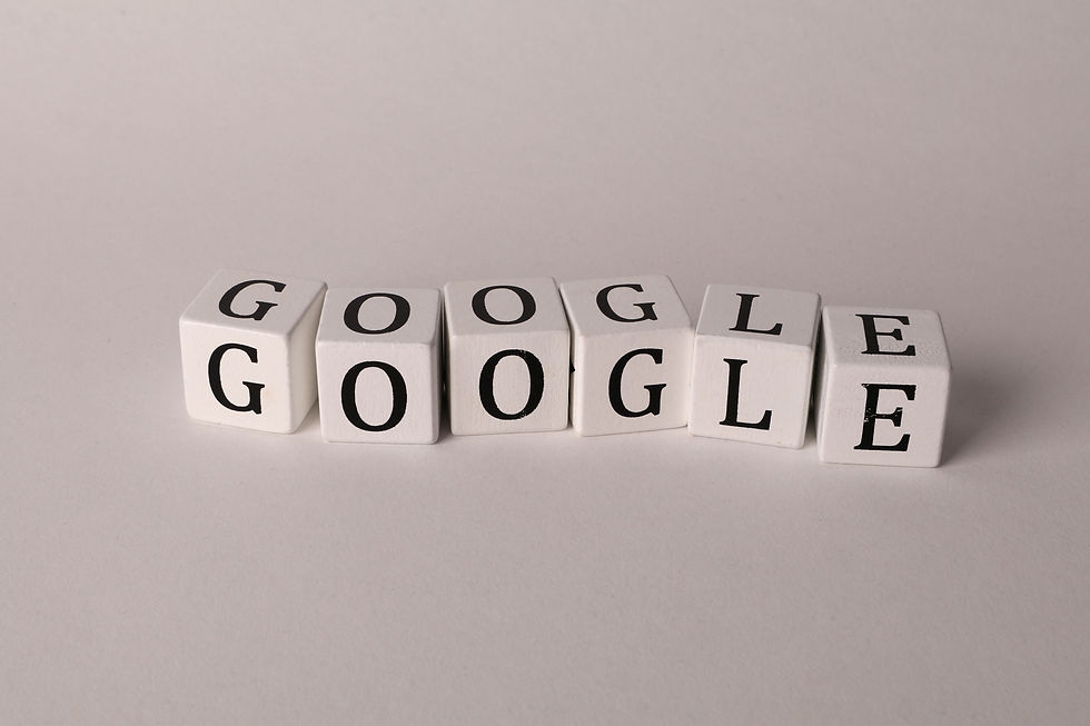 White blocks that spells GOOGLE