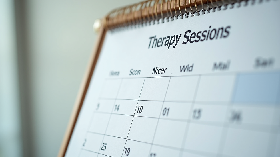 Close-up view of a calendar with scheduled therapy sessions