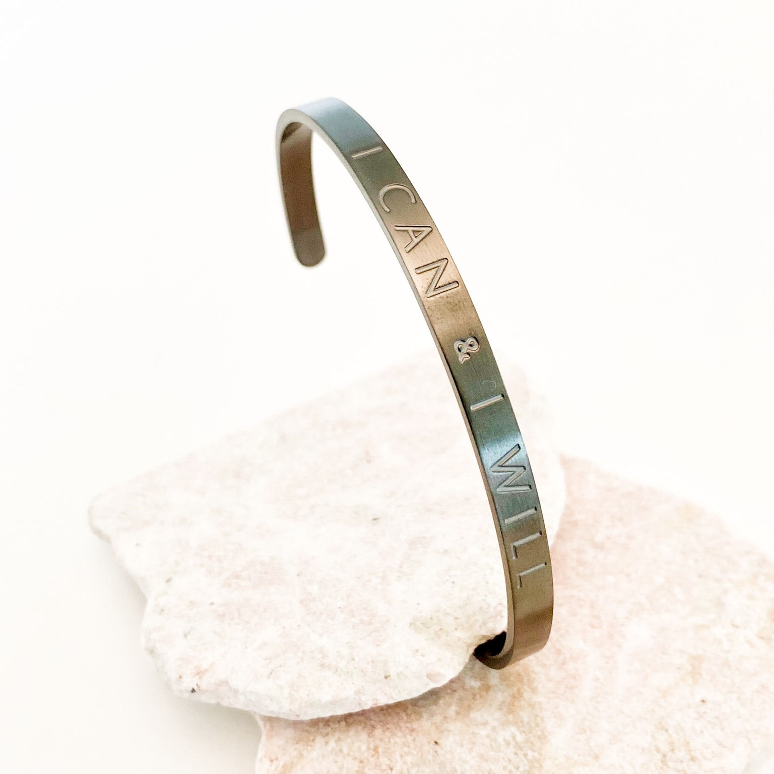 Armband I CAN & I WIN - Salty & Free Grau 5mm