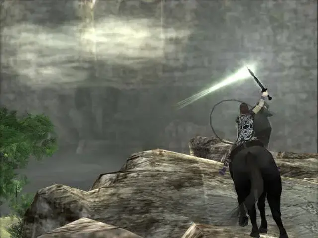 Mit dem Licht des Schwertes konnte man die Kolosse aufspüren. (PS2)