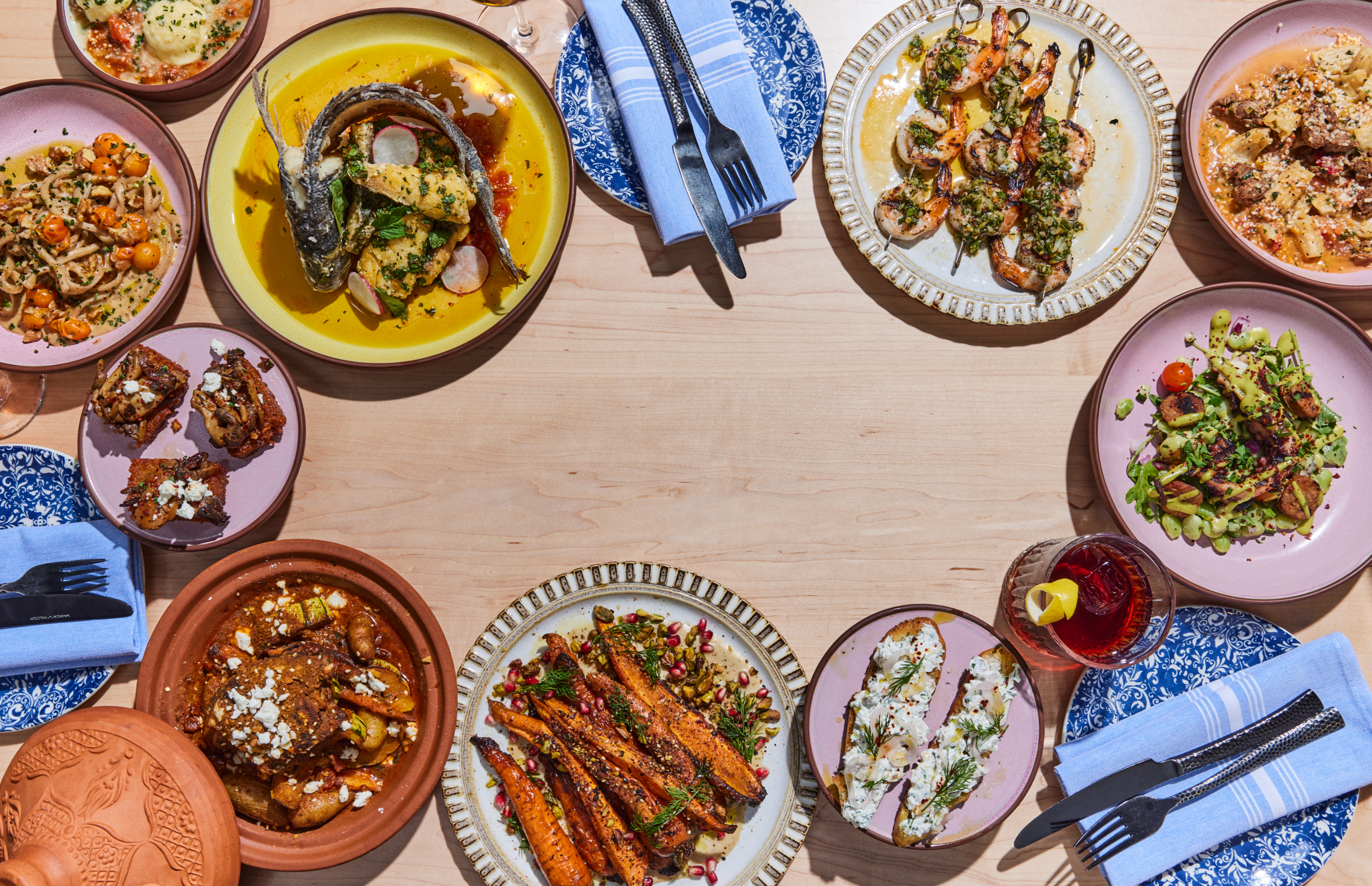 Mediterranean food spread