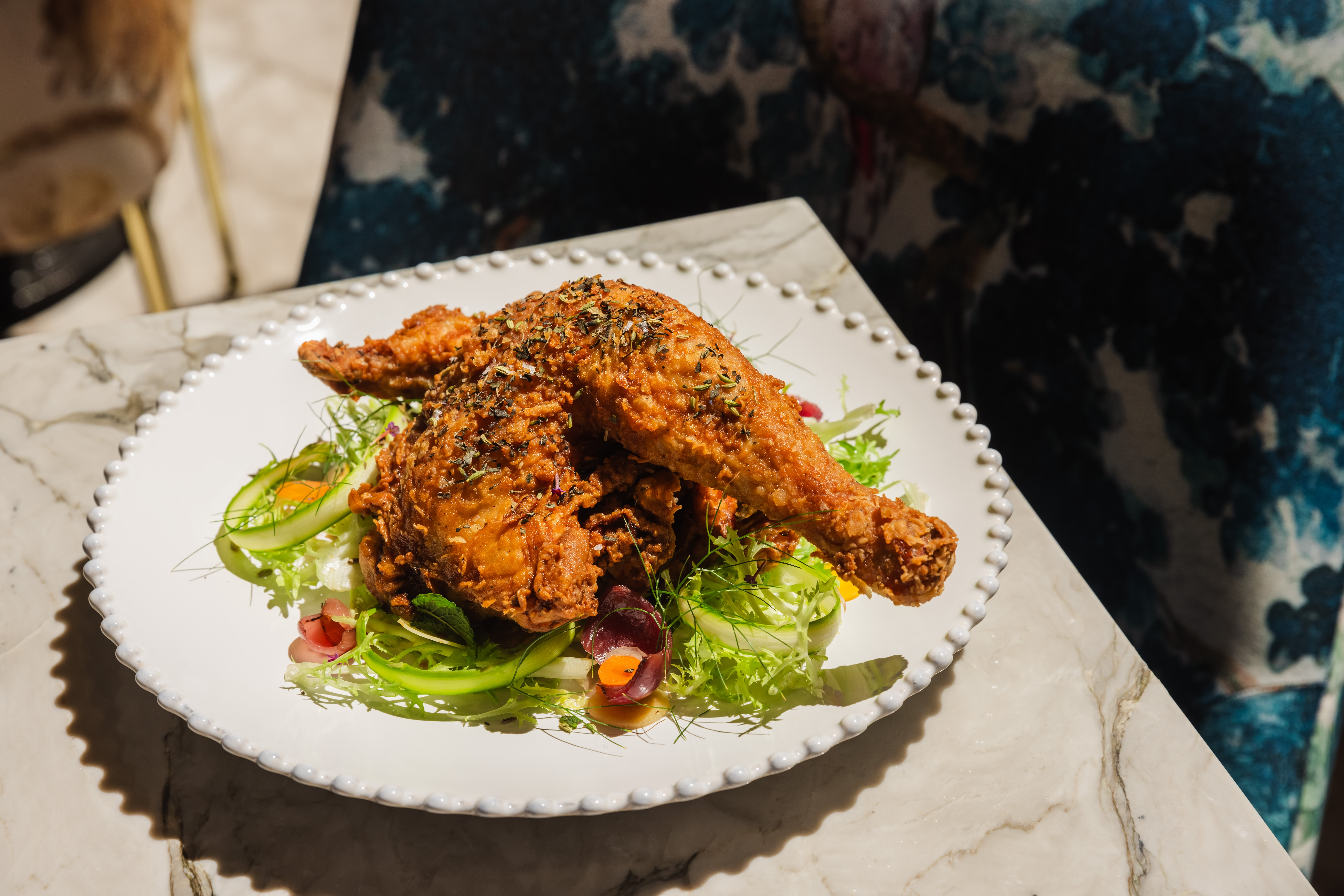 Duck fat fried chicken at Coquette in Uptown Charlotte