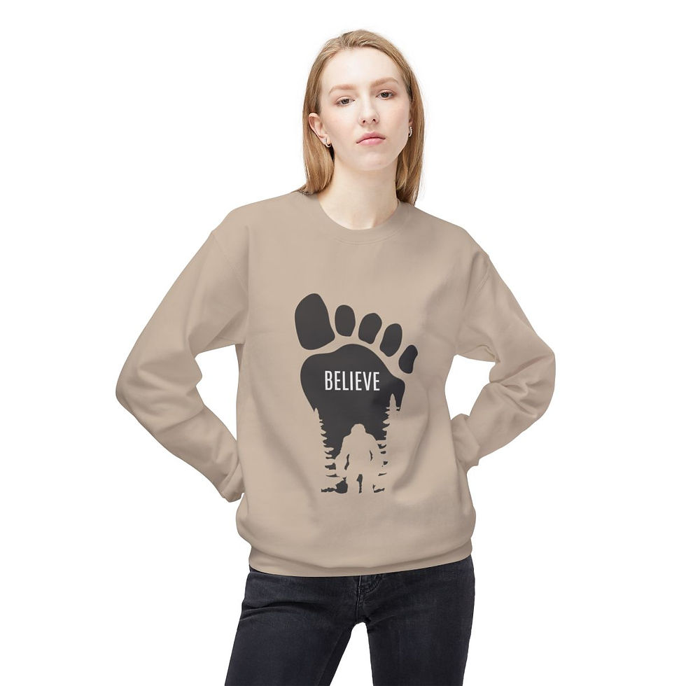 Thumbnail: Believe in Bigfoot | Unisex Midweight Soft Style Fleece Crewneck Sweatshirt