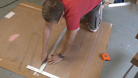 Scoring the acrylic sheet
