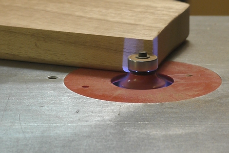 Photo of router bit used to round over back slats