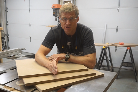 Three pieces of MDF that form the table