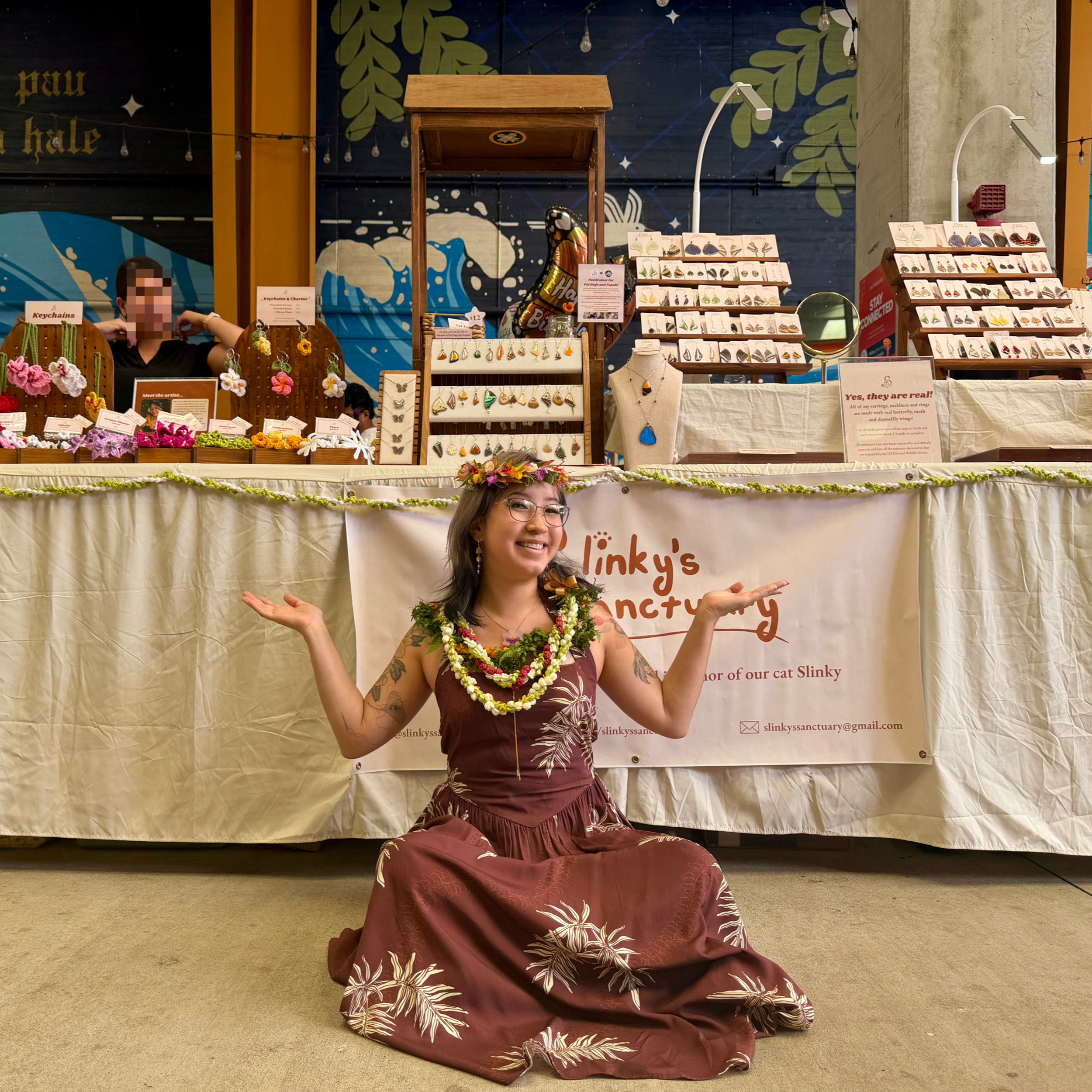 Slinky's Sanctuary — Real insect-wing jewelry and handmade crochet flower accessories