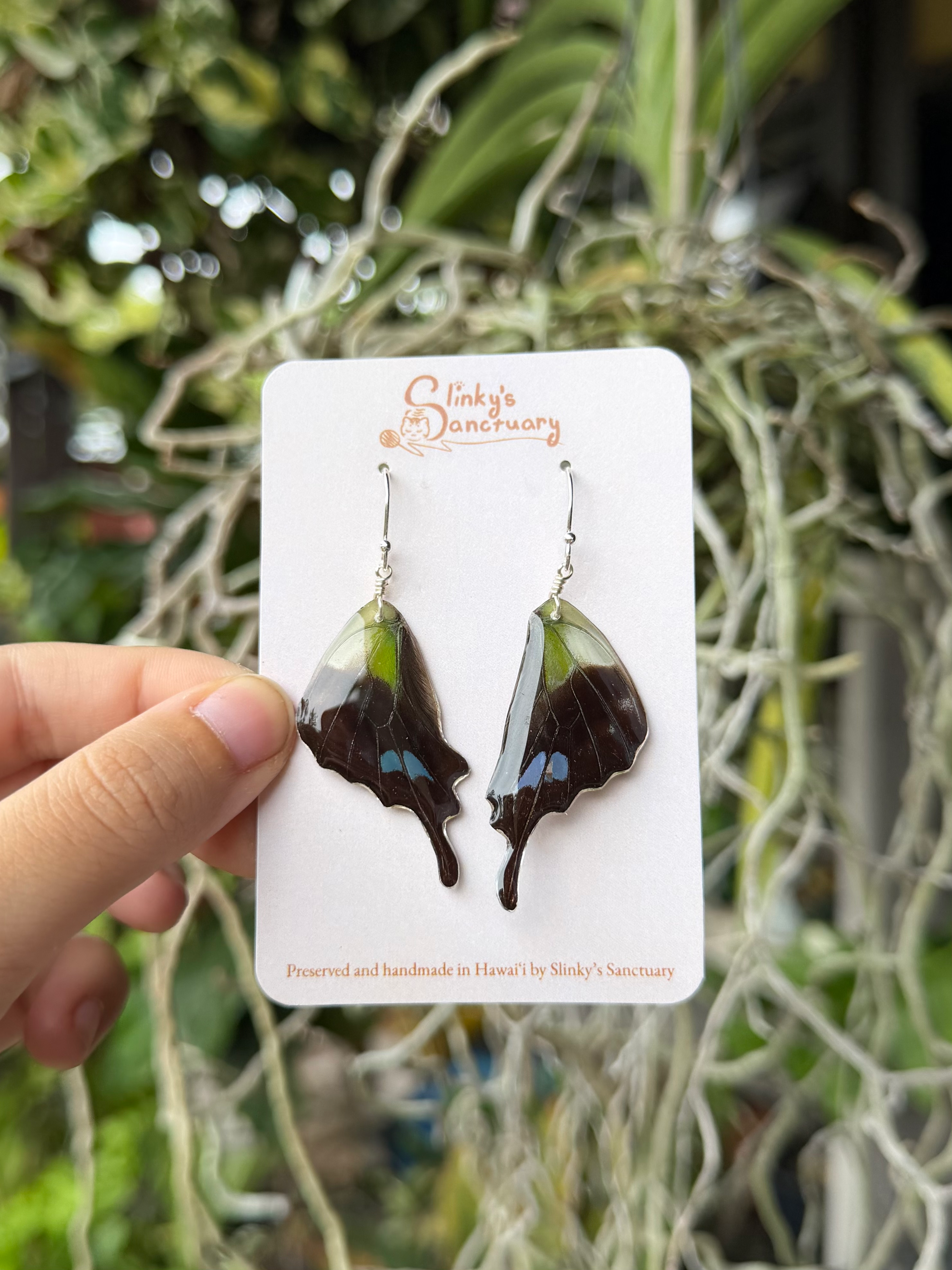 Purple Mountain Swallowtail Earrings - Silver