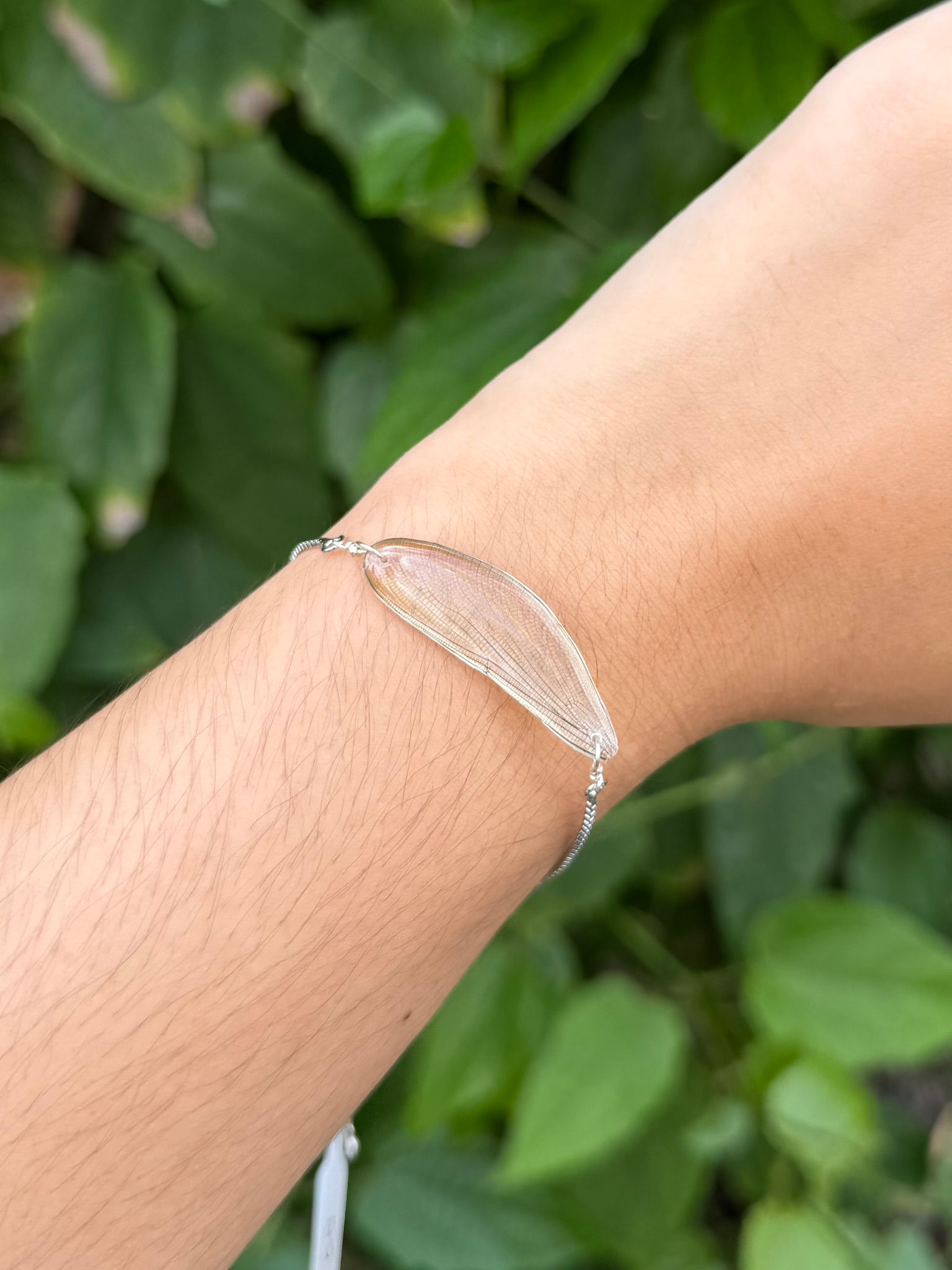 Oriental Jade Damselfly Bracelet - Silver